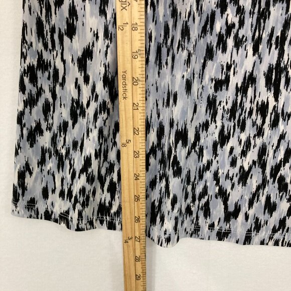 Anne Klein size XL Black Gray Abstract Sleeveless Stretch Knit Blouse Comfy - Picture 7 of 10